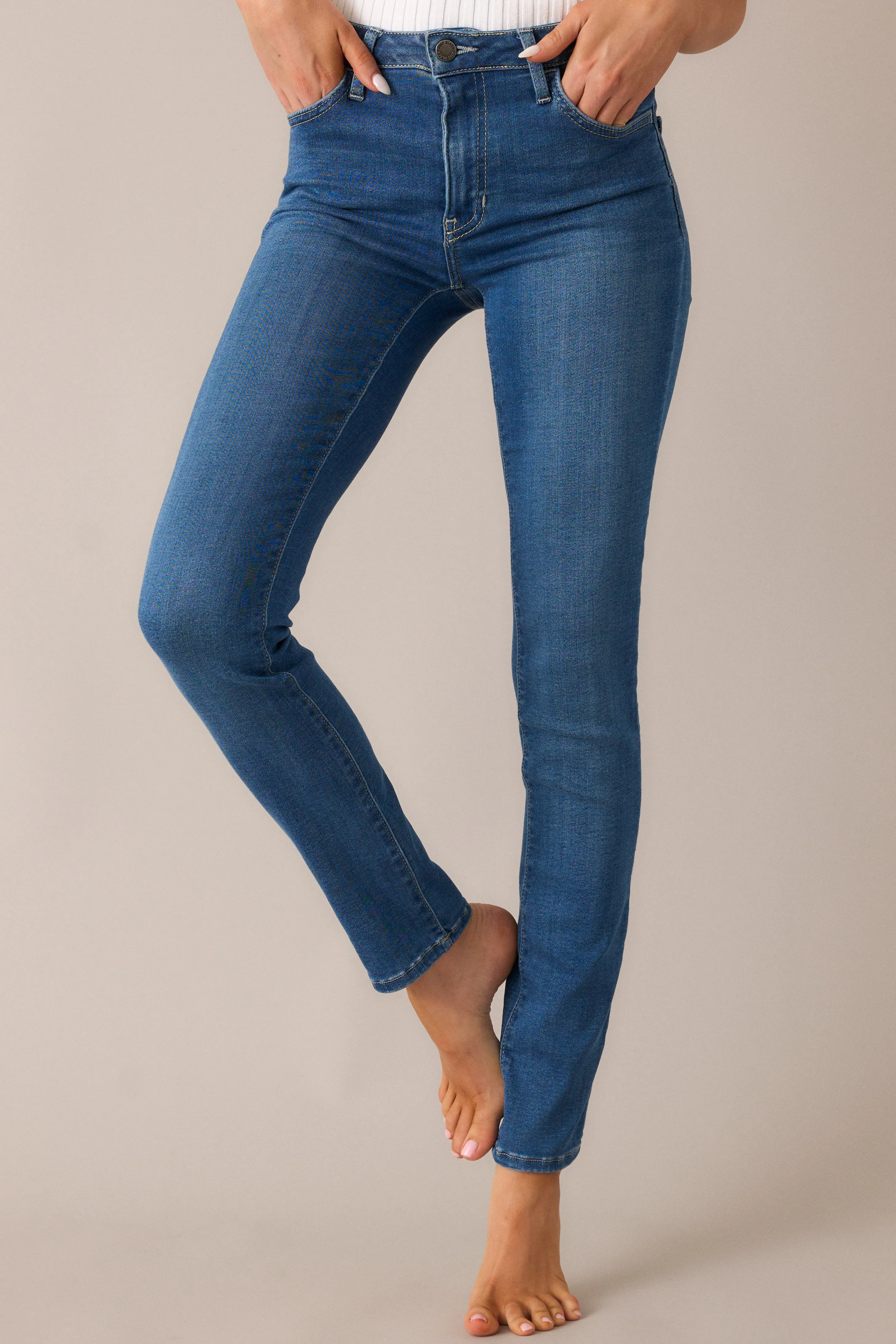 Take A Moment Medium Wash Skinny Jeans