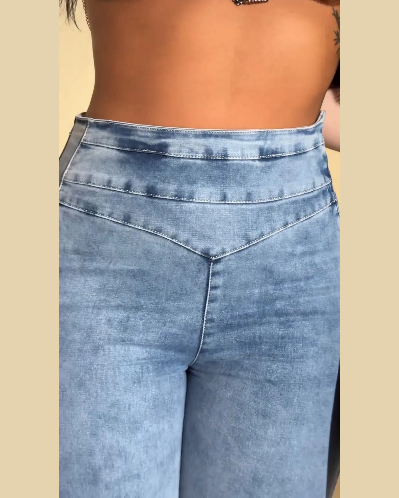 Tummy-Control Jeans mit Seitenverschluss