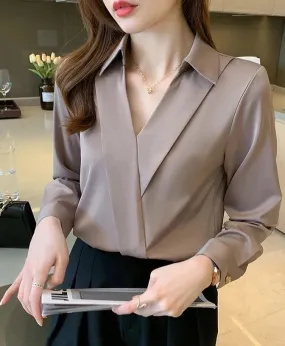 V Neck Office Shirt