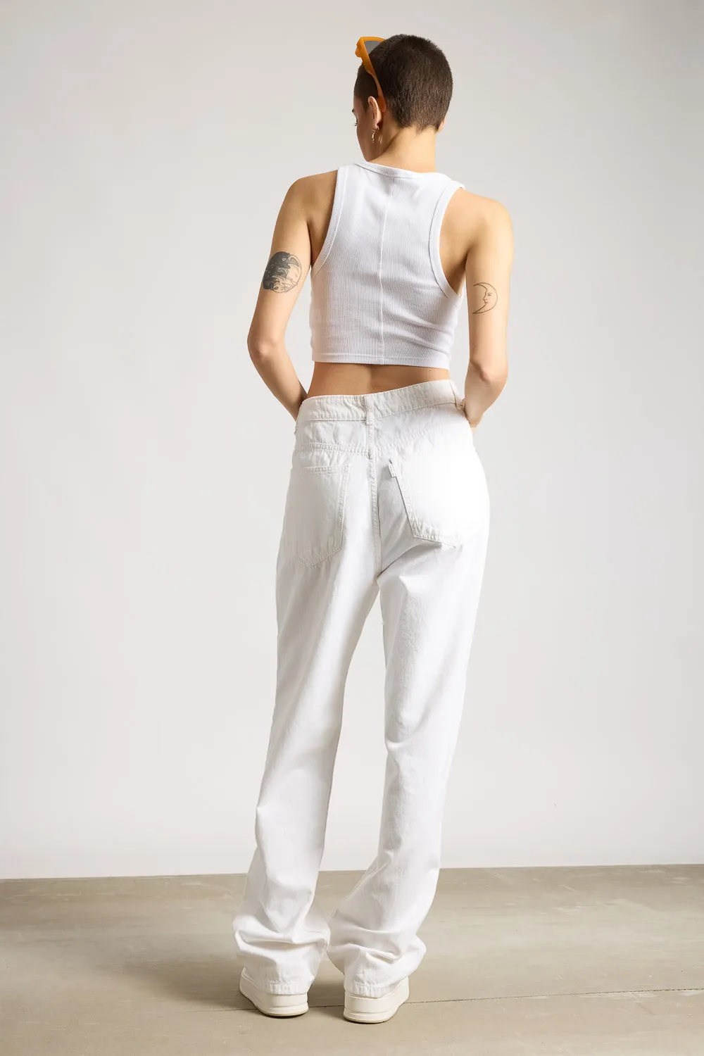 White Straight Legged Pants