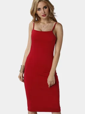 Wholesale Burgundy Round Neck Sleeveless Spaghetti Strap Dresses