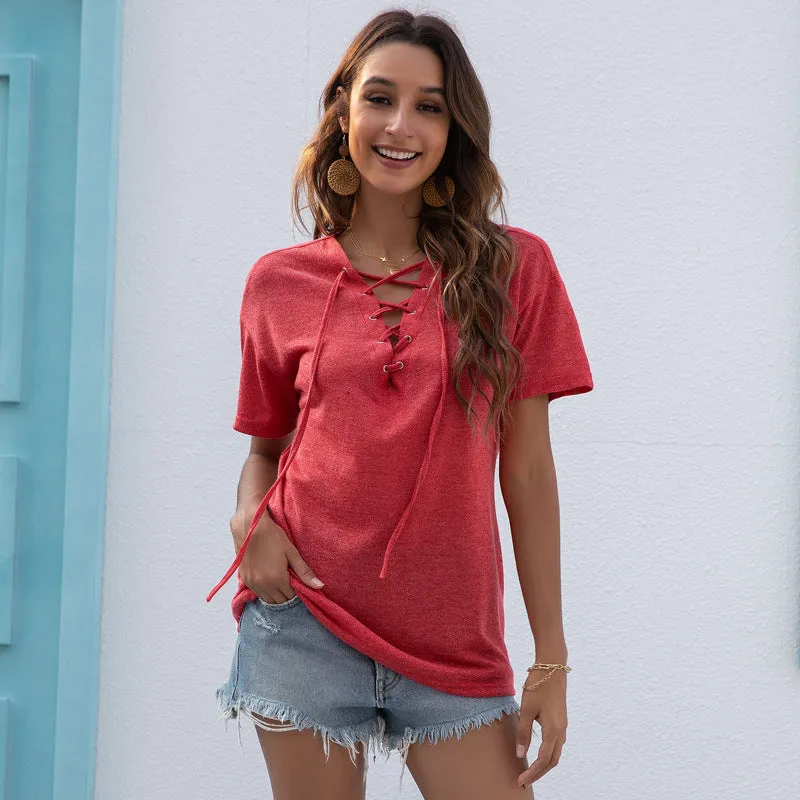 wholesale clothing Loose V-neck casual Top