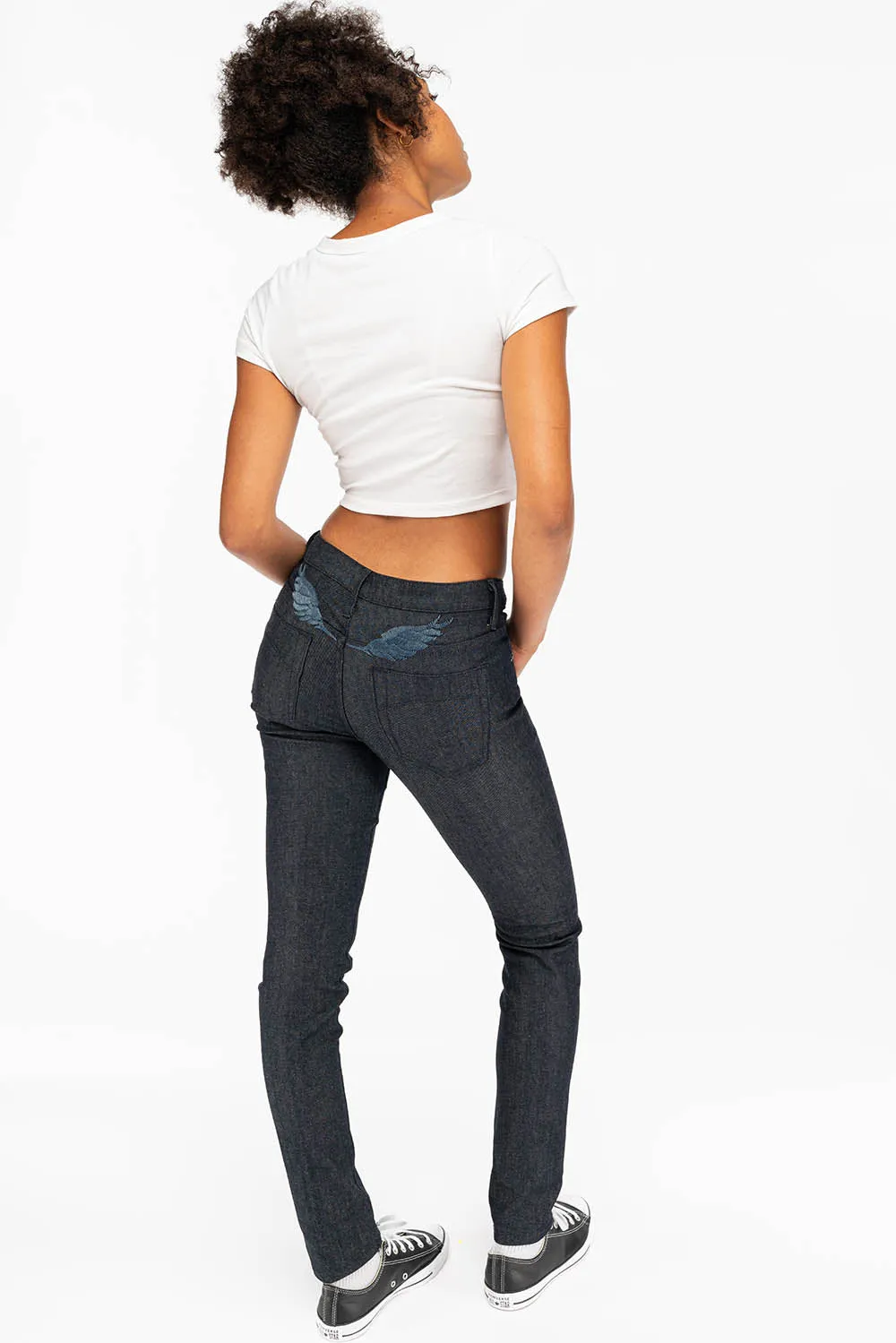 WOMENS CLASSIC 5 POCKET SKINNY JEANS IN RAW