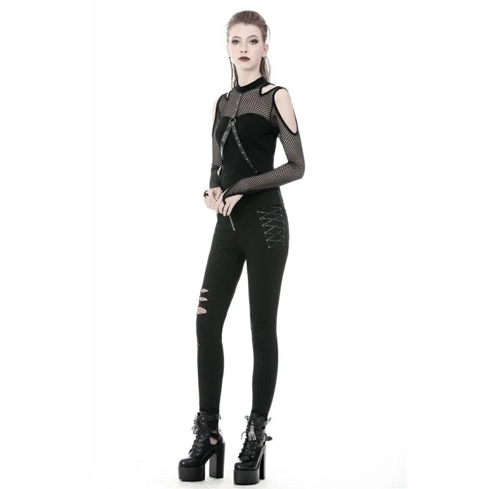 Women's Punk Off-shoulder Sexy Mech Sleeved Tops